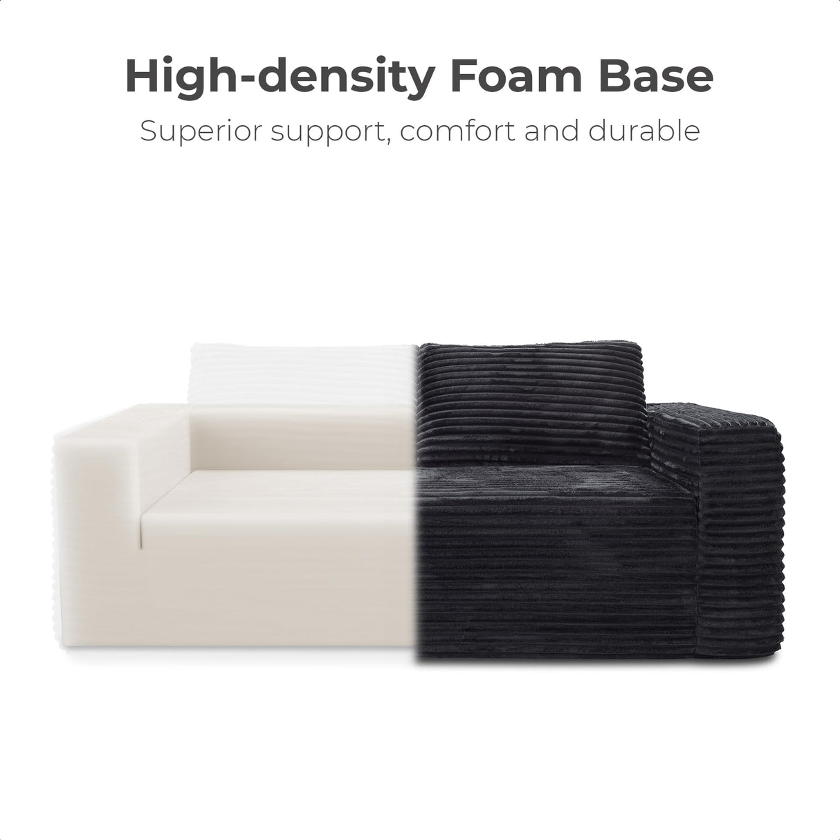 LIKIMIO 71" Loveseat Sofa, Comfy Deep Seat, No Assembly, Sofa in a Box, Modern Small Couch with Plush Fabric for Living Room, Bedroom, Apartment, Home Office, Black LIKIMIO