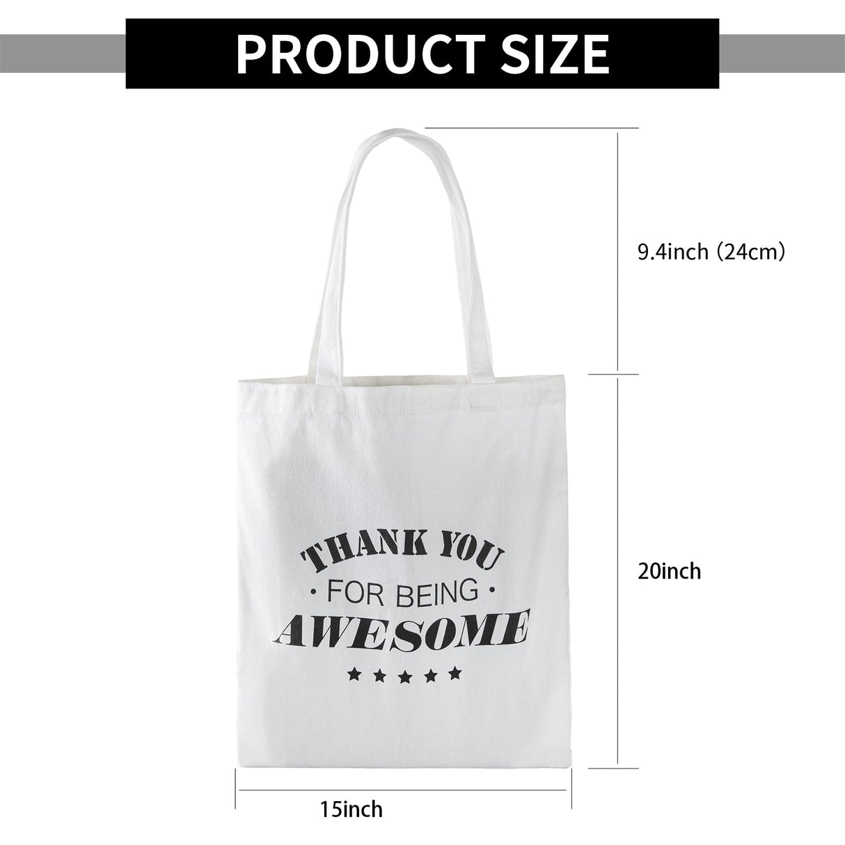 YOUKE OLA 20 Pack Sublimation Canvas Tote Bags Bulk Reusable Blank Large Canvas Tote Bags Washable Polyester Grocery Bags for Decorating and DIY Crafting 15x20 Inch, White YOUKE OLA