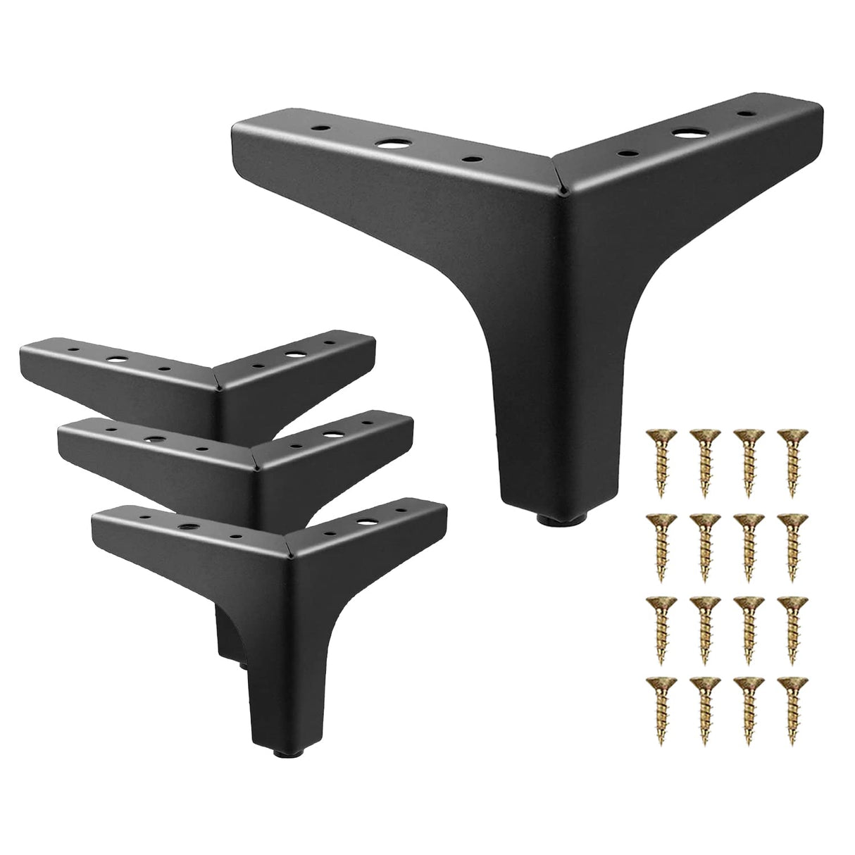 AODIOU Furniture Legs Metal Feet: Cabinet Legs 4 Inch Triangle Feet Replacement Dresser Legs Set of 4 AODIOU