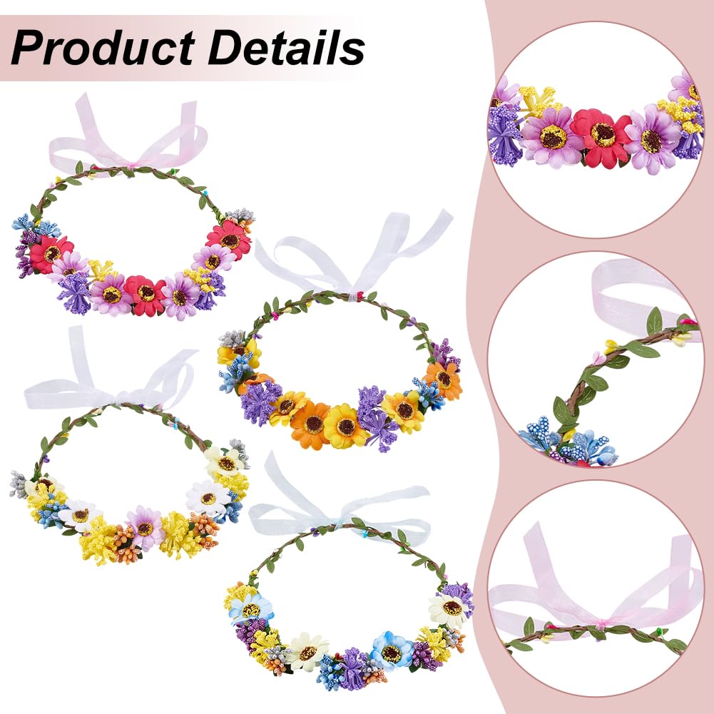 BEUNITONE 20 Sets DIY Flower Crown Kit for Beginners Sunflower Crown Making Kit for Wedding Gift BEUNITONE