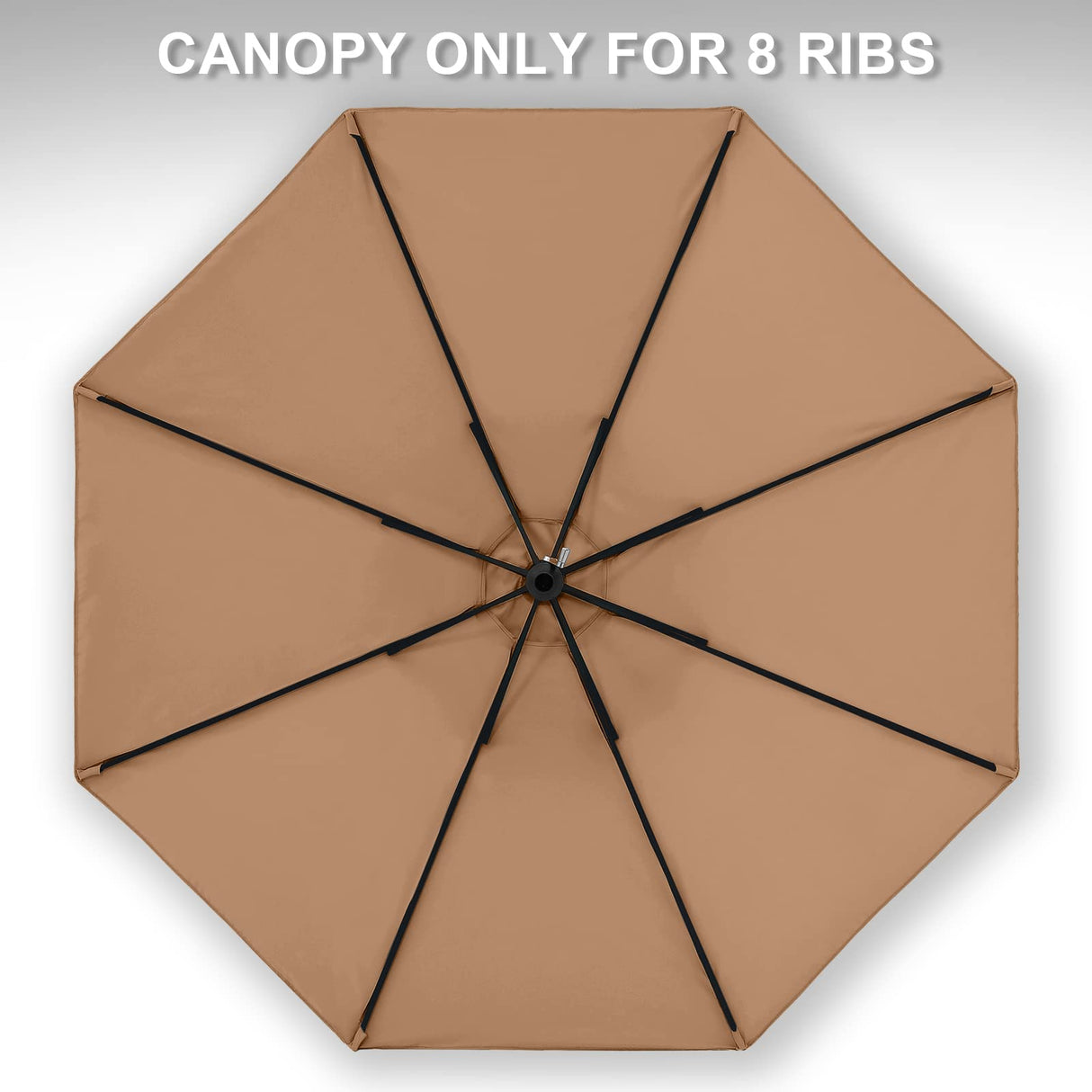 MASTERCANOPY Patio Umbrella 9 ft Replacement Canopy for 8 Ribs-Khaki MASTERCANOPY