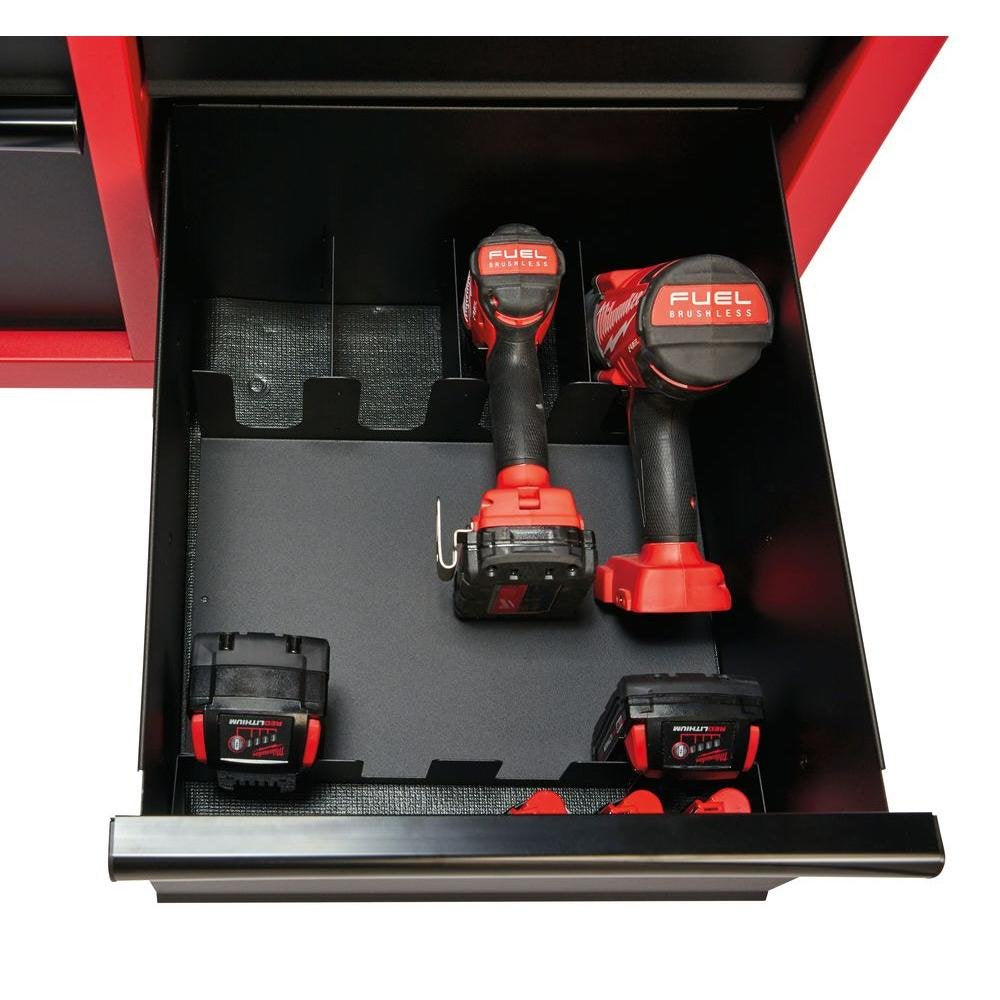 Heavy-duty, Drawer 16 Tool Chest 46 In. and Rolling Cabinet Set, Red and Black, Personal Valuables Storage Drawer with Separate Lock in the Tool Chest Milwaukee