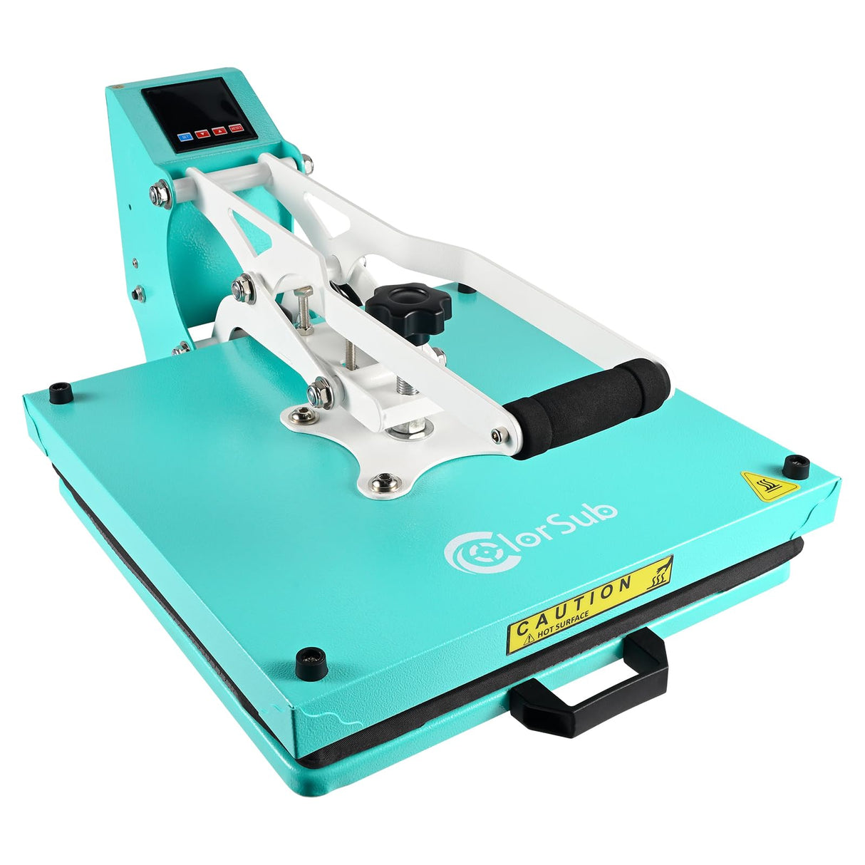 ColorSub Heat Press Machine for T-Shirt 15x15, Digital Industrial Quality Heat Press Machine Clamshell Transfer Sublimation Print Press Machine Teal ColorSub