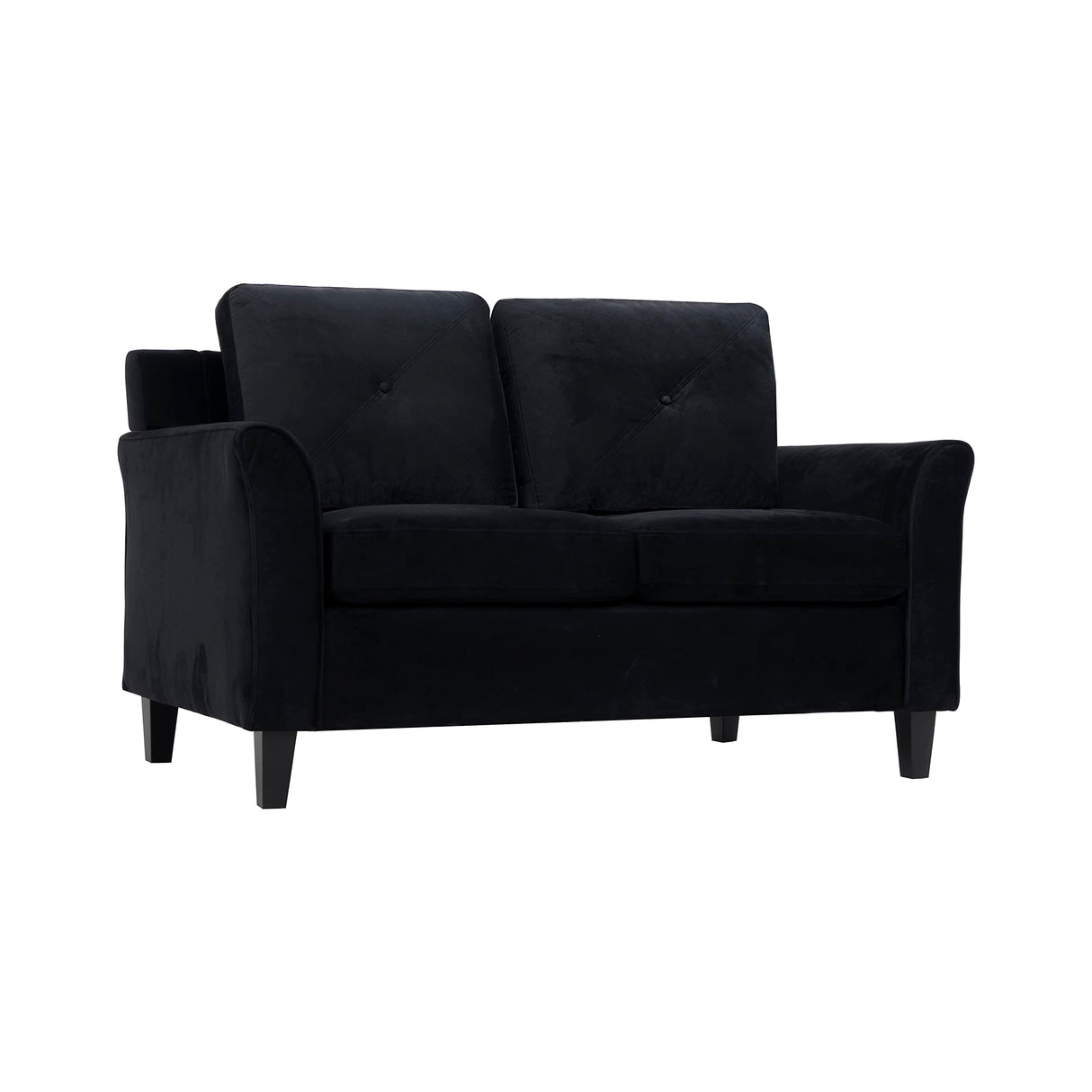 Naomi Home Modern Button Tufted Loveseat Black Black Naomi Home