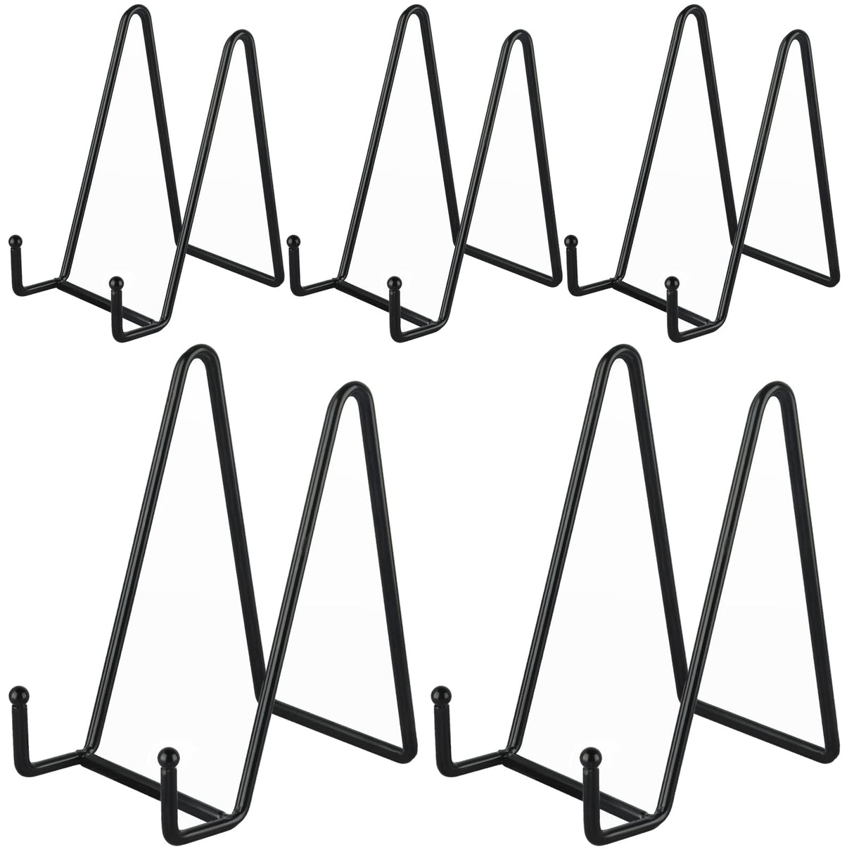 IBosins 5 Pack 6 Inch Plate Holder Display Stands, Metal Black Frame Stand for Picture, Book, Photo Easel, Creation, Collectibles IBosins