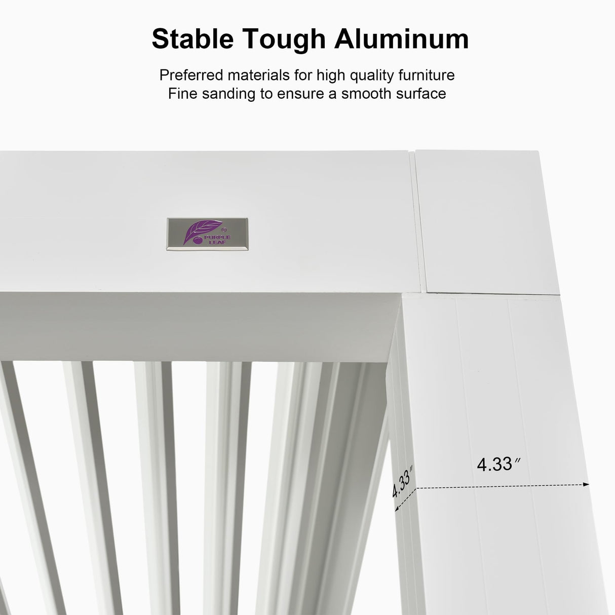 PURPLE LEAF Louvered Pergola 10' x 16' White Outdoor Aluminum Pergola with Roller Blinds Adjustable Gazebo Rainproof for Patio Deck Garden, 1 Long Side and 2 Short Side PURPLE LEAF