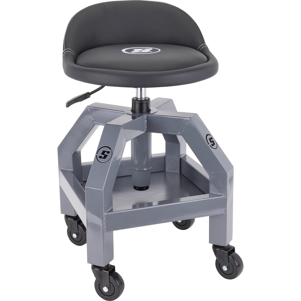 Heavy Duty Adjustable Height Rolling Shop Stool With Tool Tray Speedway Motors
