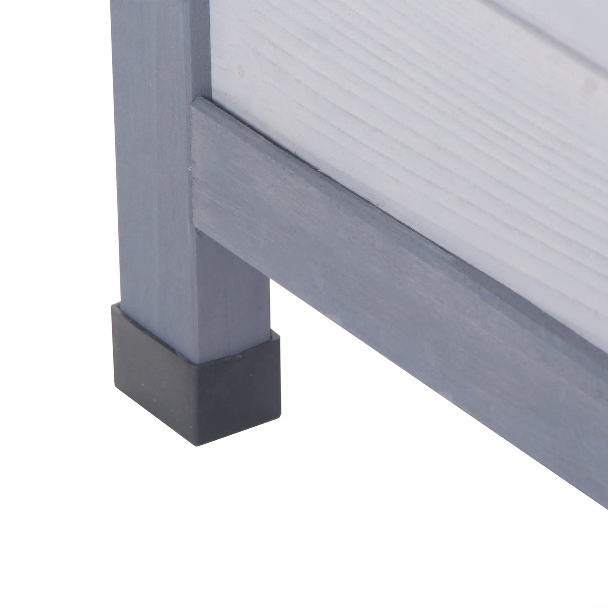 PawHut Wooden Rabbit Hutch Bunny Hutch Cage Guinea Pig with Waterproof Roof, No Leak Tray and Feeding Trough, Indoor/Outdoor, Gray PawHut