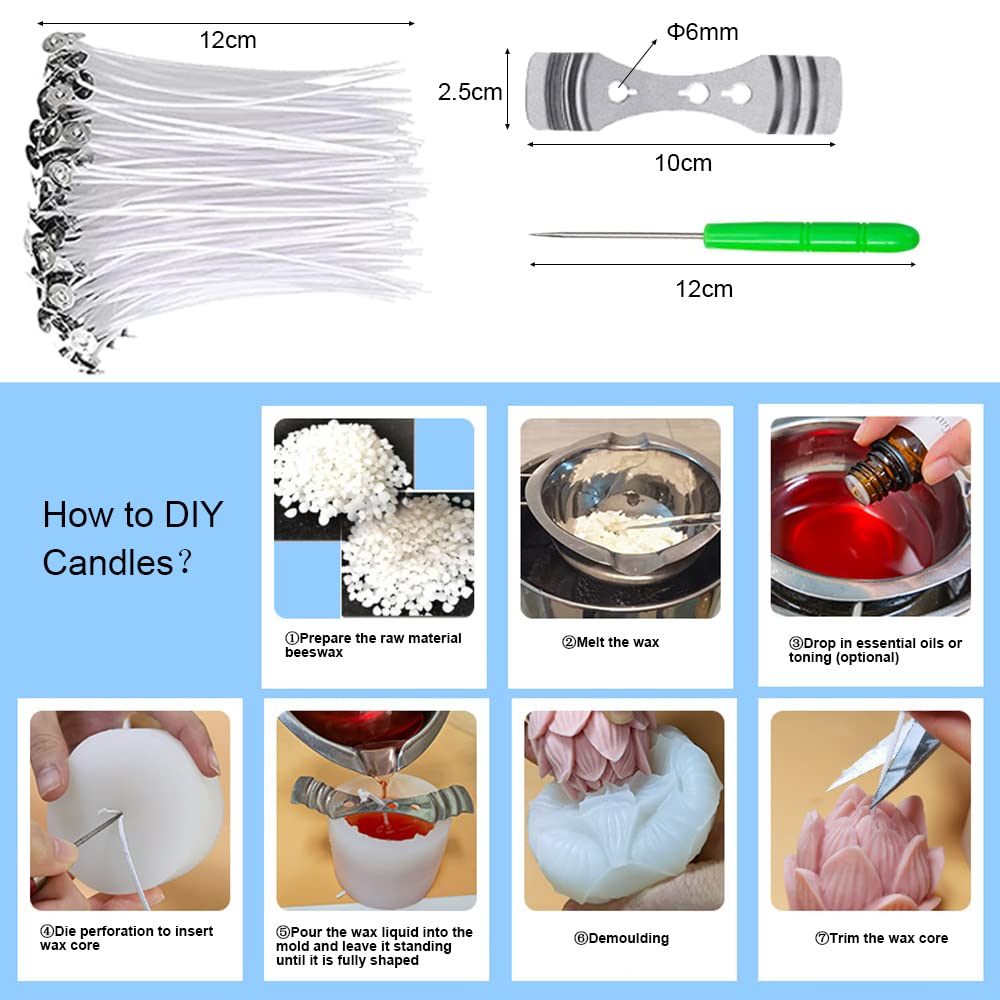 NICAVKIT 6Pcs Silicone Candle Molds Set for Candle Making, Yarn Ball Bubble Candle Mold, 3D Rose Silicone Mold, Cake Mold for Baking Desser, Silicone Mold for Soy Wax, Soap, DIY Scented Candle NICAVKIT