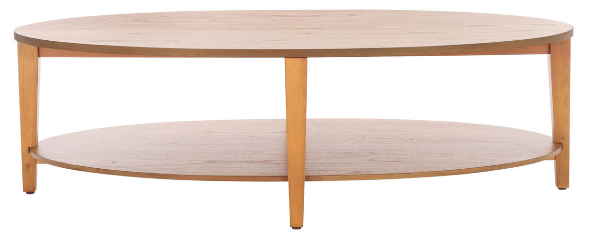 SAFAVIEH Couture Collection Leonardi Natural Brown Oval Coffee Table