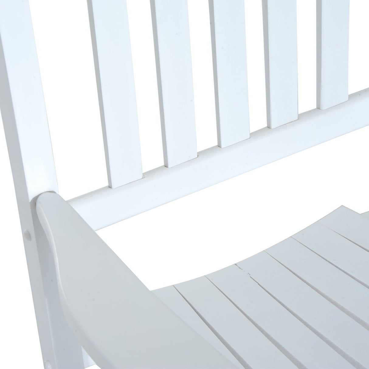 Outsunny Outdoor Rocking Chair, Wooden Rocking Patio Chairs with Rustic High Back, Slatted Seat and Backrest for Indoor, Backyard, Garden, White Outsunny