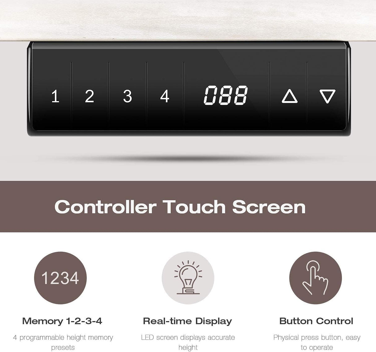 Homall Height Adjustable Electric Standing Desk, 55 x 28 Inches Stand Up Desk, Sit Stand Home Office Desk Computer Workstation with T-Shaped Metal Bracket (White) Homall