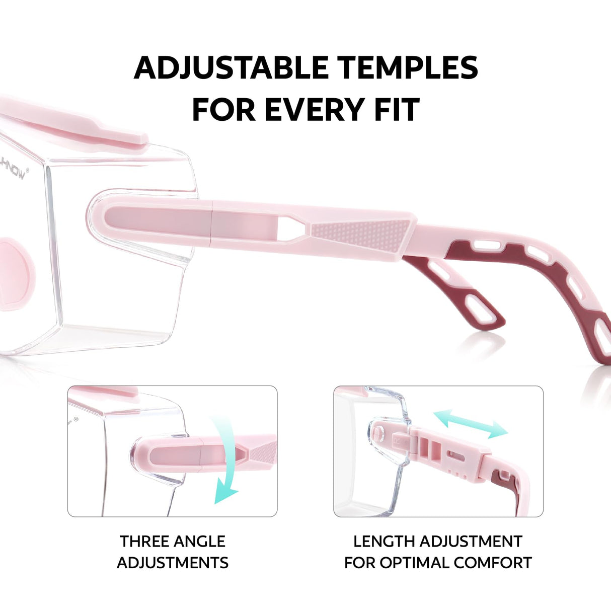 UKNOW Safety Glasses Over Eyeglasses, Anti Fog Safety Goggles ANSI Z87.1, Adjustable Protective Eyewear UKNOW