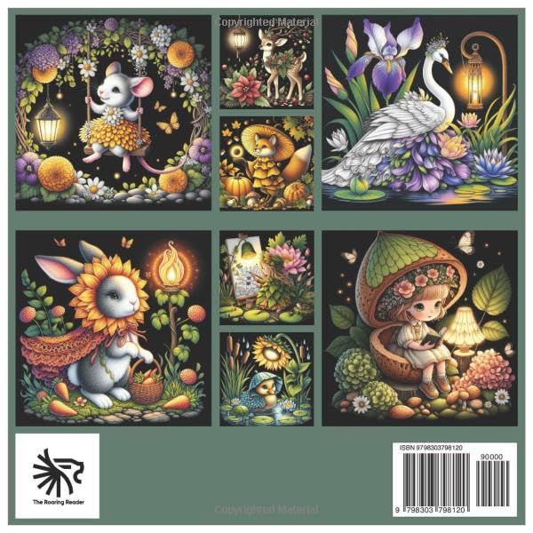 Magical Midnight Black Background Coloring Book: The Jungle – Featuring Adorable Animals, Enchanting Jungle Creatures Bathed in the Magical Light of ... - Black Background makes your colors POP!) WoodArtSupply