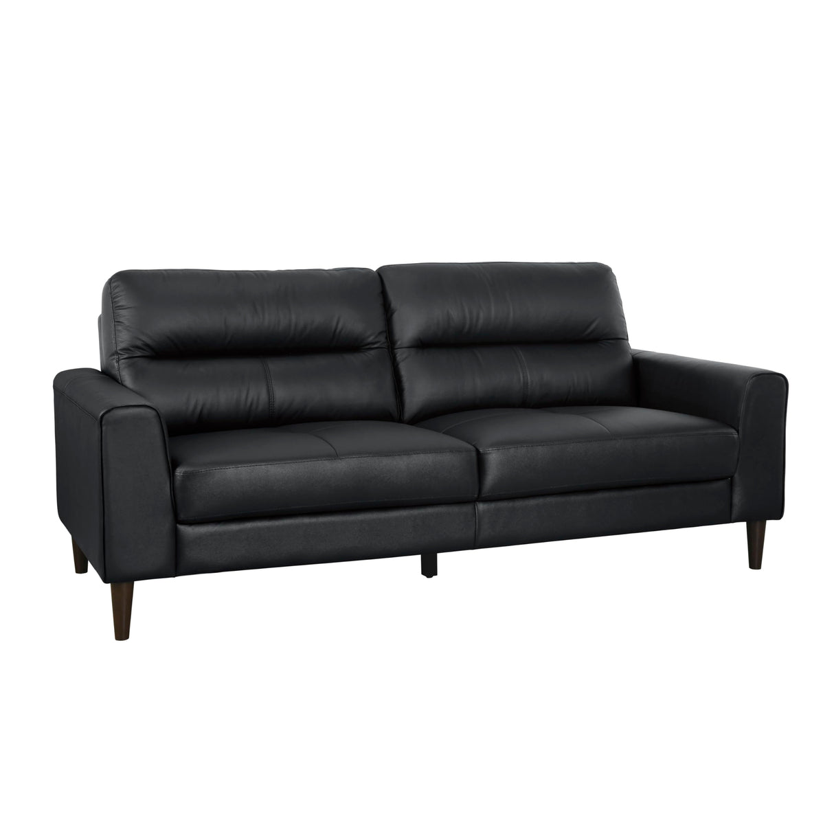 Lexicon Leather Couch Sofa, Modern Couch Sofa, Top Grain Leather Sofa, Oversized Sofa for Living Room, Bedroom, Office, Apartment, Waiting Room, 3-Seater Couches, Black Lexicon
