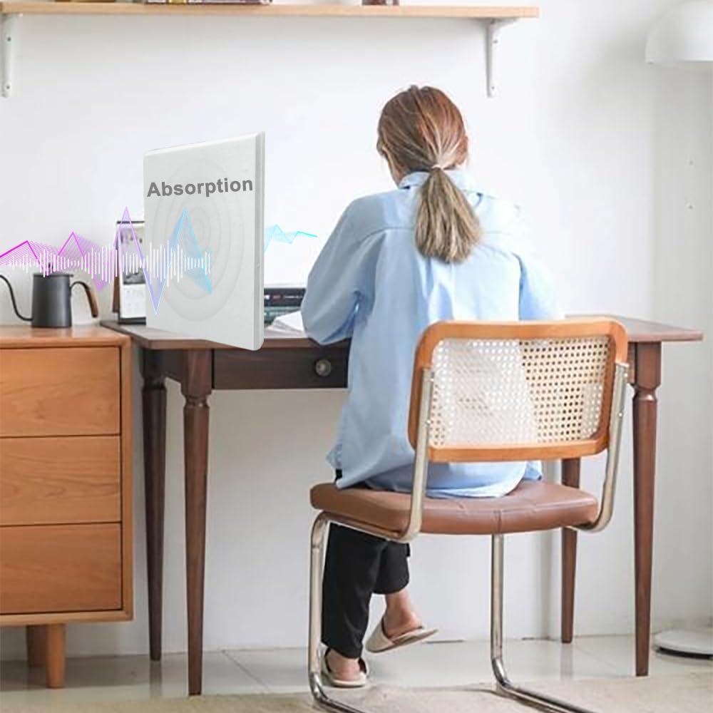 Shatex 12 Pack Hexagon Acoustic Panels,12" X 10" X 0.6" High Density Sound Absorbing Panels Reducing Noise and Improving Sound Quality,Suitable for Recording Rooms, Home Theaters and Offices (Black) Shatex