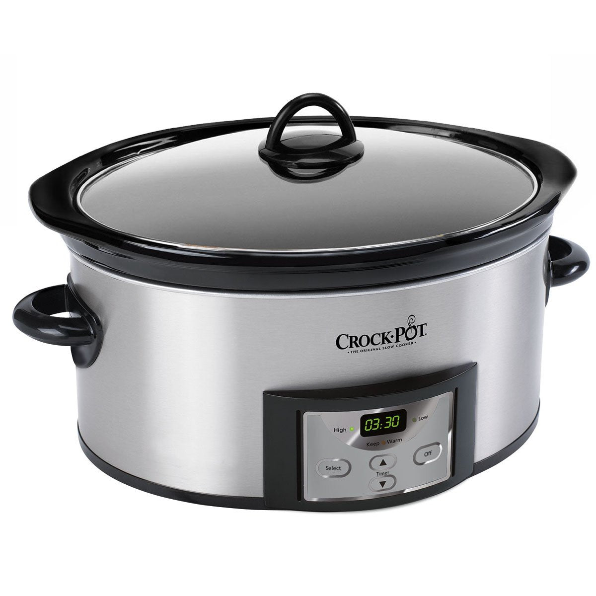 Crock-Pot 6-Quart Countdown Programmable Oval Slow Cooker with Dipper, Stainless Steel, SCCPVC605-S Crock-Pot