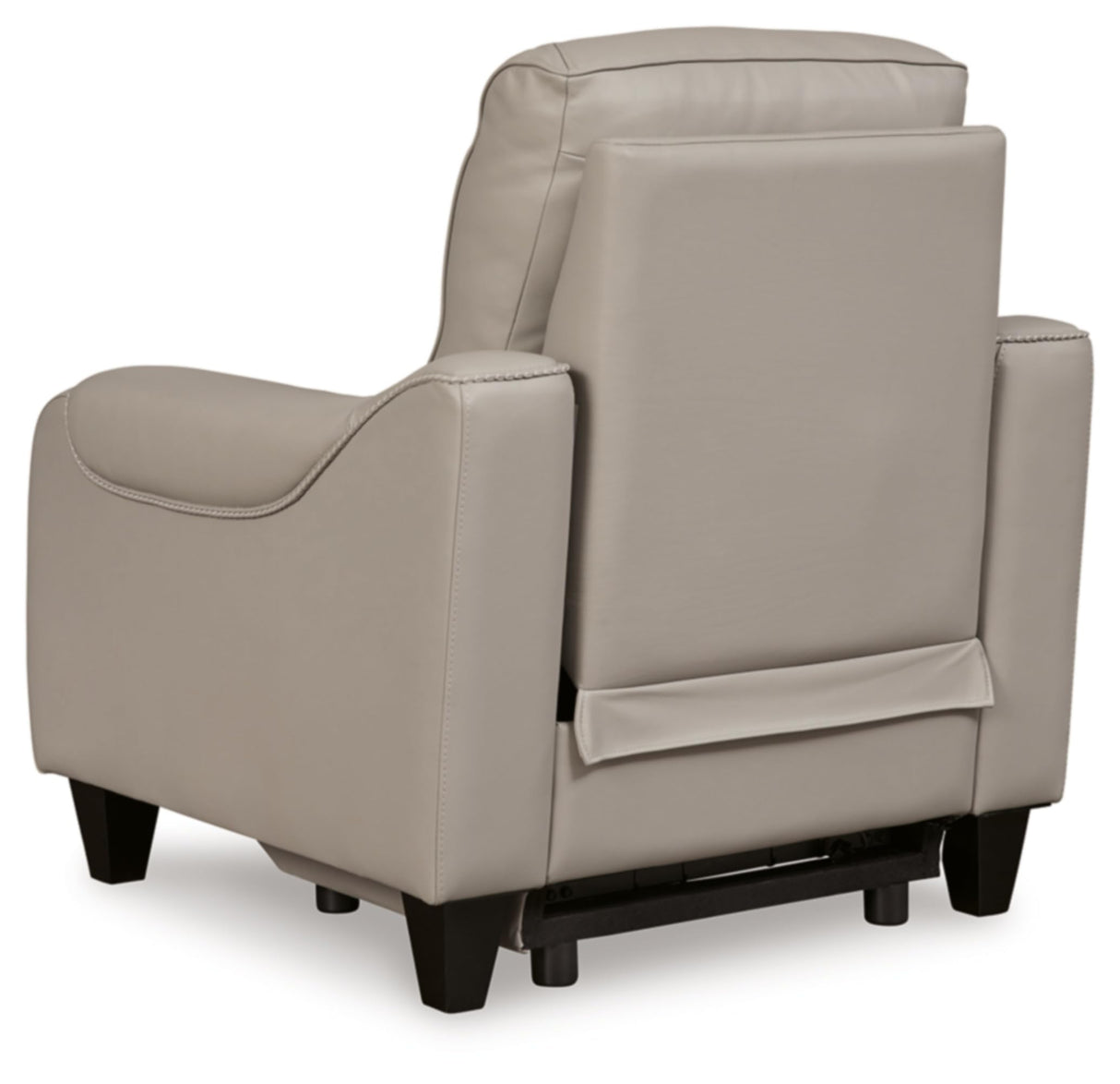 Signature Design by Ashley Mercomatic Contemporary Leather Match Wall Hugger Power Recliner with Adjustable Headrest and USB Ports, Light Gray Signature Design by Ashley