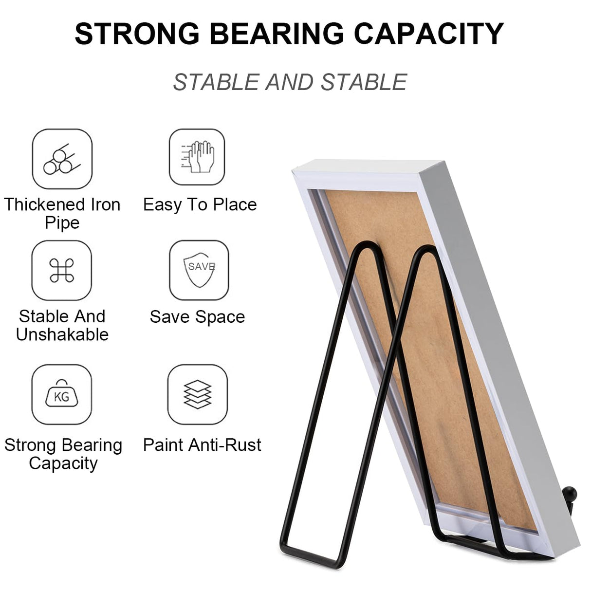 Plate Stands for Display, 5 Pack 6 Inch Plate Holder Display Stands, Metal Frame holder stand for Book, Picture, Decorative Plate, Photo and Platter, Tabletop Art Hoewina