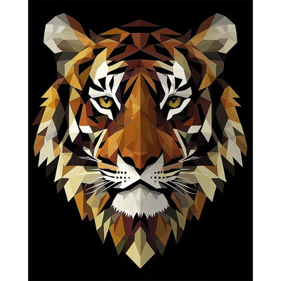 Natuyalo Paint by Numbers for Adults Tiger Totem, Paint by Numbers Kit on Canvas for Beginners, Abstract Animals Painting Art Craft Set, 3 Paintbrushes and Acrylic Paint 16x20 Inch