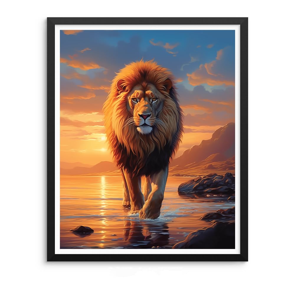 Natuyalo Paint by Numbers for Adults - DIY Adult Paint by Number Kits Painting on Canvas Lion Painting by Numbers for Beginners, Animal Art Craft Kits for Adults (16x20 Inch) Natuyalo