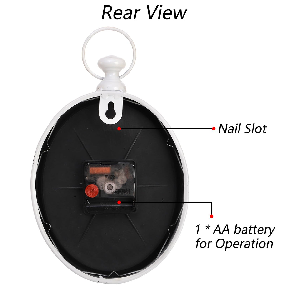 ZENFUN Oval Retro Wall Clock, Rustic Silent Clocks, Elegant Vintage Style, White Antique Design, Battery Operated Non Ticking Wall Clock for Kitchen,Farmhouse, Office(11.2" H x 6.7" W) ZENFUN