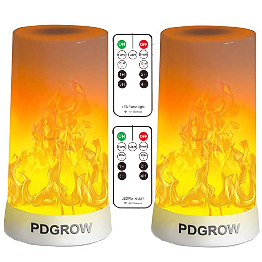 PDGROW LED Flame Lights with Remote Timer, Flame Lamp 4 Modes USB Rechargeable Fire Lights Indoor Campfire Outdoor Decorative Lantern Hanging Lamps Fireplace Romantic Light for Home Party Camping Bar PDGROW