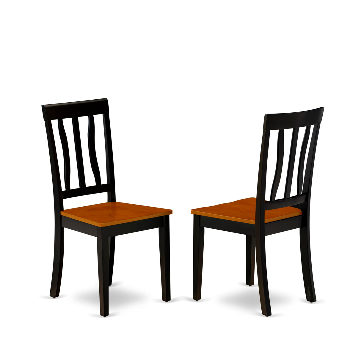 East West Furniture PLAN9-BCH-W 9 Piece Dining Table Set Includes an Oval Dining Room Table with Butterfly Leaf and 8 Wood Seat Chairs, 42x78 Inch, Black & Cherry East West Furniture