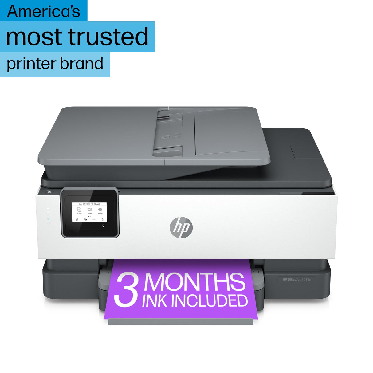 HP OfficeJet 8015e Wireless Color All-in-One Printer, 3 months of Instant Ink included HP