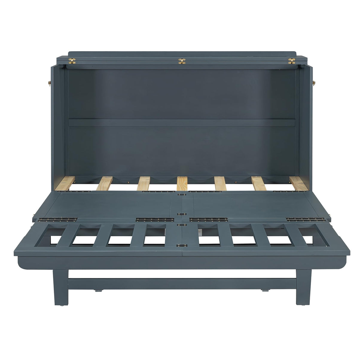 Tdewlye Queen Size Murphy Bed Wall Bed with Built-in USB Charging Ports & Drawer,Mobile Cabinet Murphy Chest Bed Wooden Space-Saving Folding Murphy Bed for Bedroom Guest Room (Gray-@LI) Tdewlye