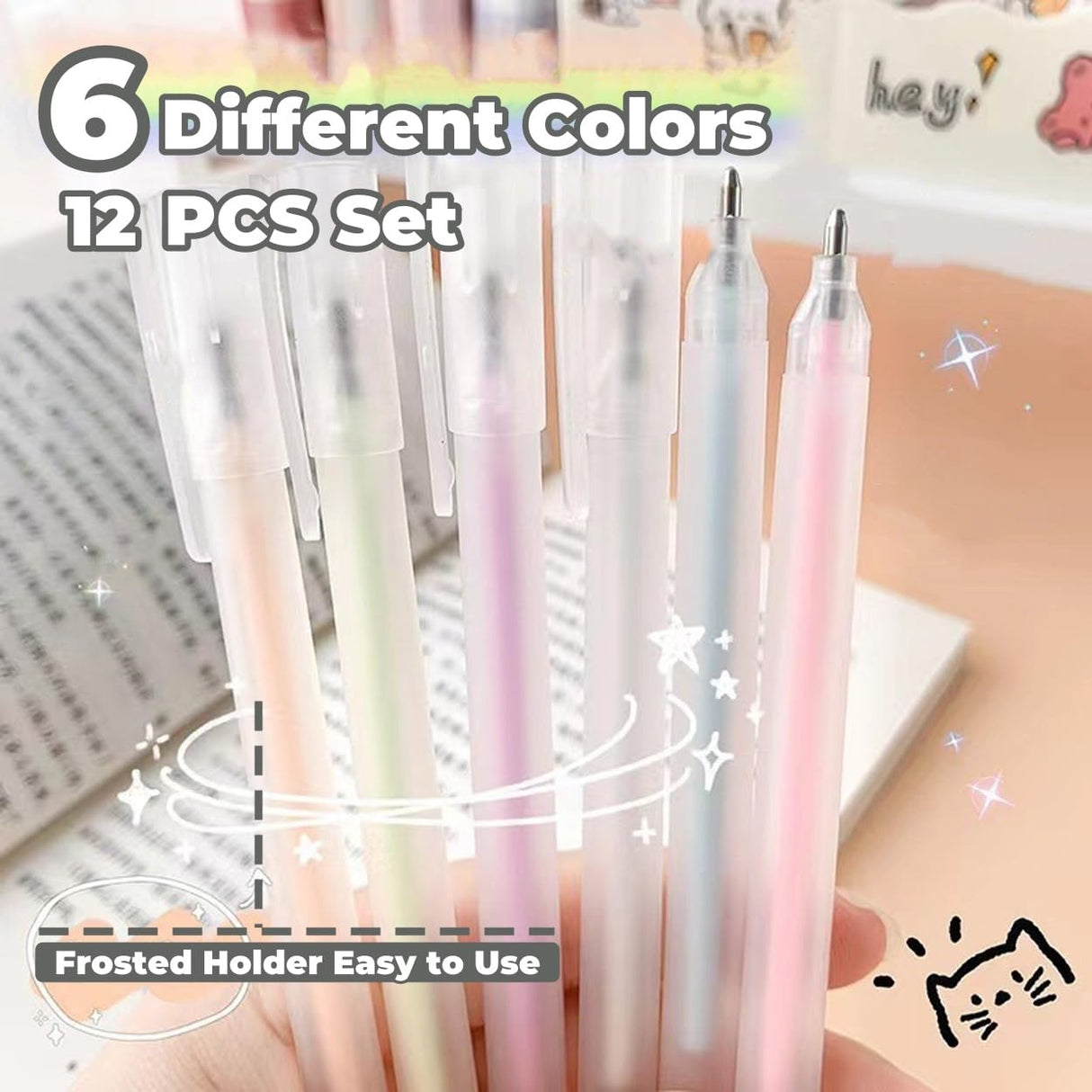 Scrapbook Quick Dry Glue Pen 12PCS Set, Crafting Fabric Pen Liquid Glue Pen for Papercrafts, Handmade Stationery, DIY Foil-Stamping, Back to School Supply, Year 6+ (12PCS Set-Forsted Holder Type) FLY CHOICE