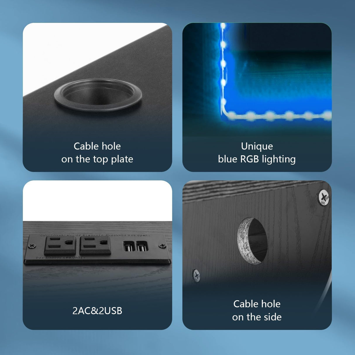 4 EVER WINNER Floating TV Stand, with LED Lights, 59” Floating Entertainment Center with Power Outlet and Storage, Floating TV Shelf Media Console Cabinet for Gaming Box Audio Video, Black 4 EVER WINNER