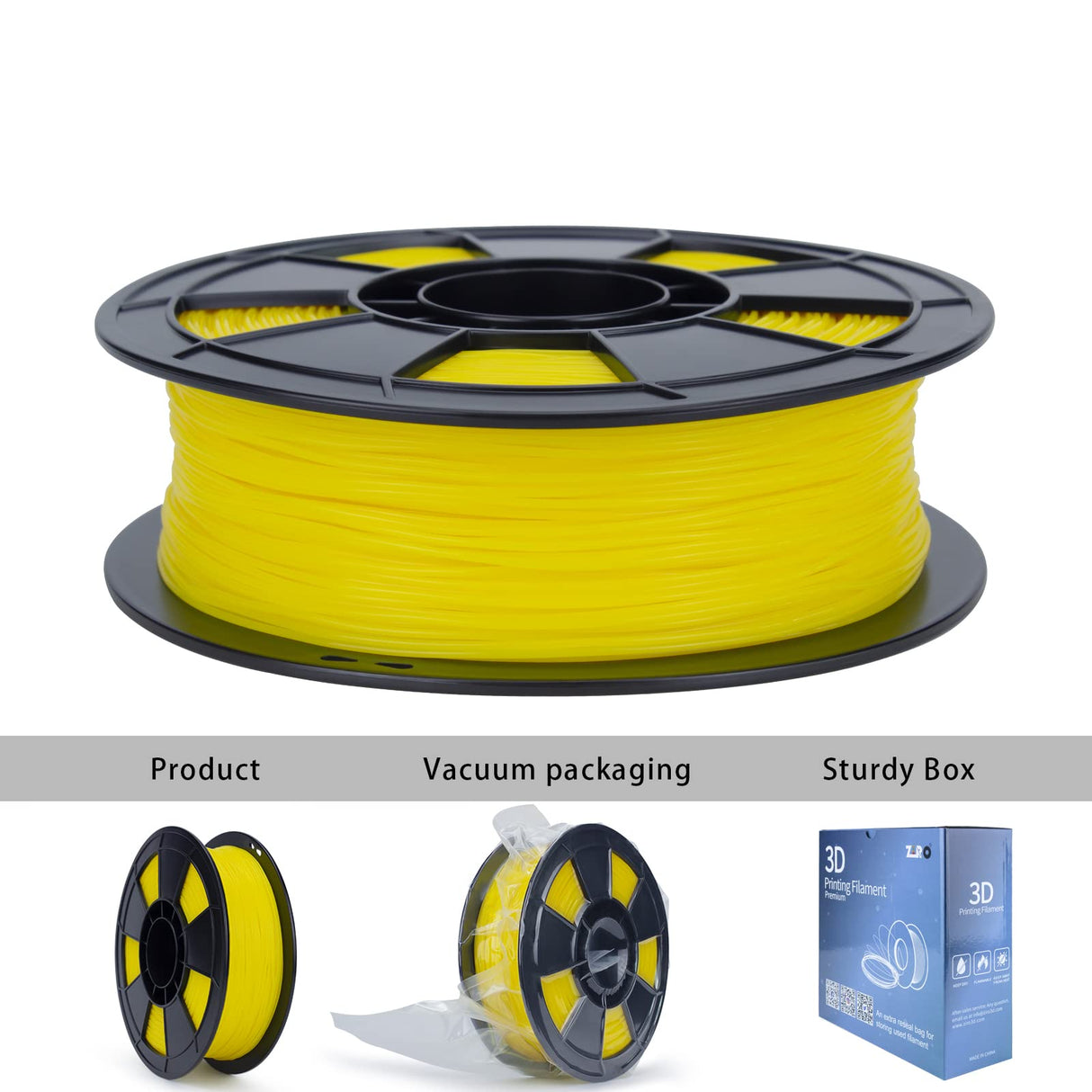 ZIRO TPU Filament 1.75mm, Flexible Soft TPU 3D Printer Filament, Shore 95A Hardness 3D Printing Material, Bright Pure Color, 0.8KG Spool, Fit Most FDM Printers Pens, Yellow ZIRO