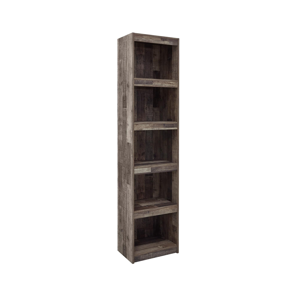 Signature Design by Ashley Derekson Rustic Pine Grain Finished Pier with 3 Adjustable Shelves, Multi Dark Gray Signature Design by Ashley