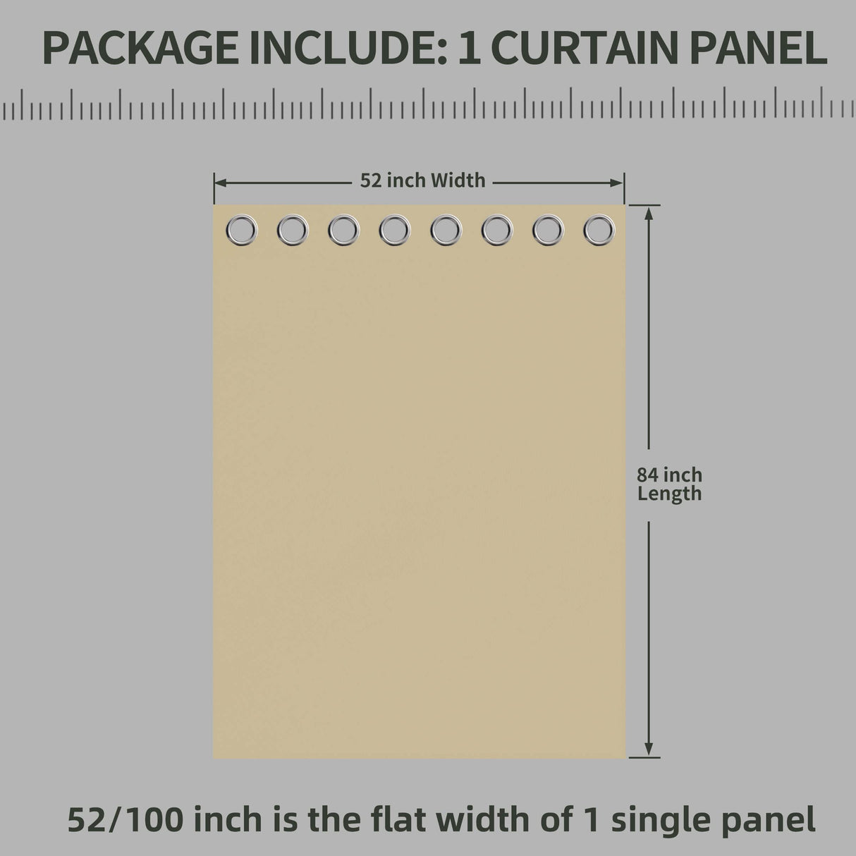 OutdoorLines Waterproof Indoor Outdoor Curtains for Patio-Privacy Sun Blocking Grommet Curtain Panel Weatherproof, UV Resistant Curtains for Gazebo, Front Porch, Pergola Beige 52W x 84L Inch 1 Piece OutdoorLines