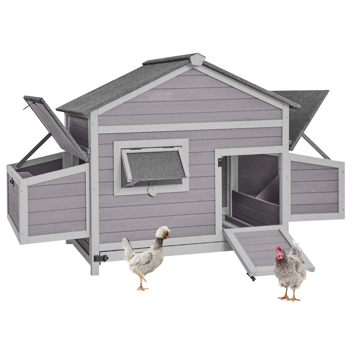 GUTINNEEN Chicken Coop Outdoor Poultry Cage Wooden Hen House with Large Nesting Box, Backyard and Farm GUTINNEEN