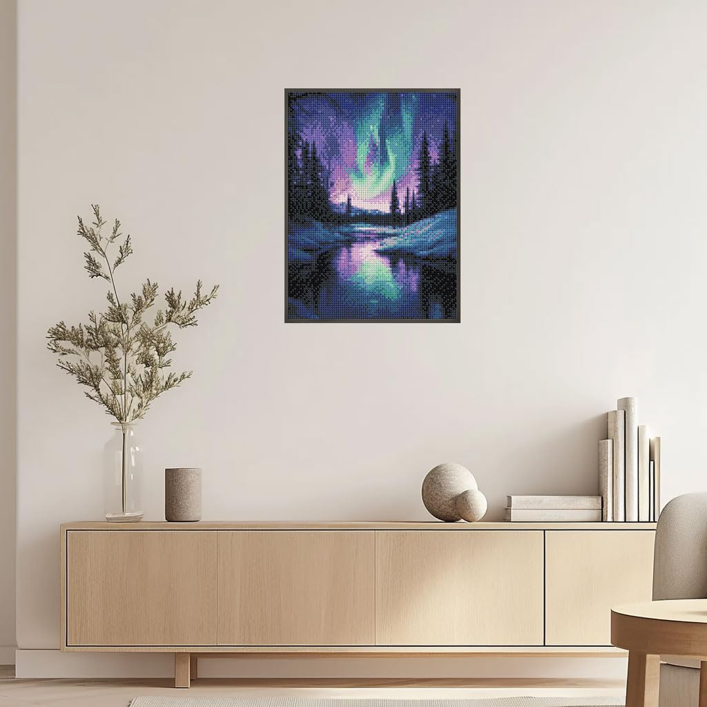 Naykow Aurora Borealis Diamond Painting Kits for Adults Full Drill 5D Diamond Art Kits DIY Diamond Painting by Number 12 x 16 inches Naykow