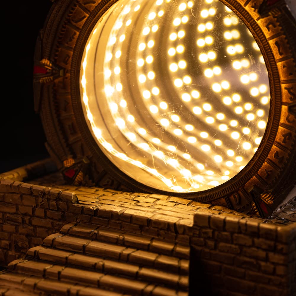 Karc Stargate Mirror Infinity Mirror Tunnel Stargate Model Figure Time Tunnel Merchandise Night Light Table Lamp Desktop Decoration Gift for Children and Adults with Ligh Karc