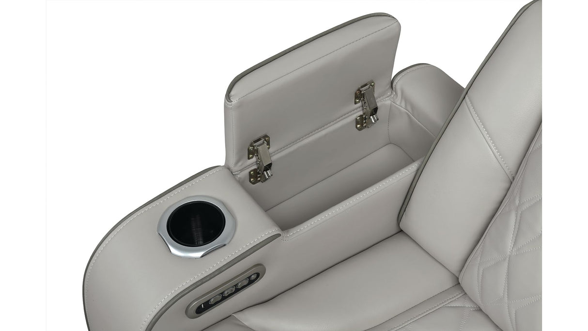 DancingSwan 3PC Recliner Sofa Set with Massage: Modern Faux Leather Living Room Furniture with LED Lighting & Bluetooth Speakers - Family Home Entertainment Seating for Adults & Guests DancingSwan