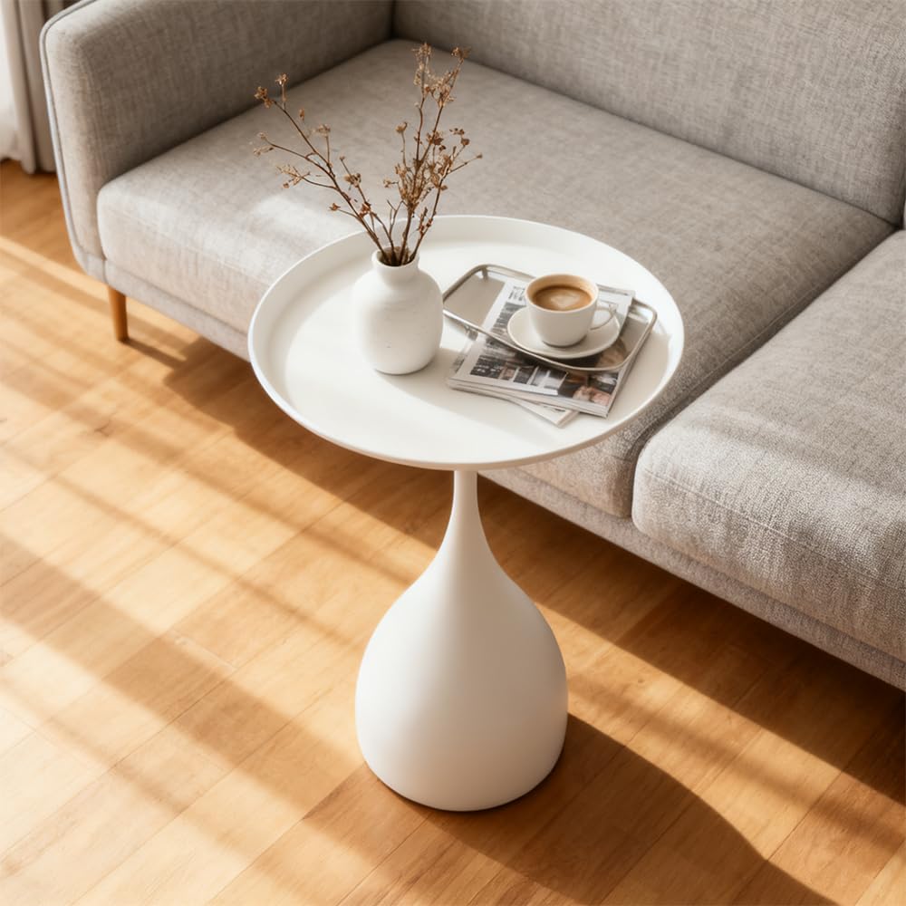 Boho Side Table End Coffee Tables, Unique Aesthetics Minimalist Accent Tables, Multifunction Round Metal Side Tables for Living Room Bedroom Sofa Balcony Couch Patio Yard Garden Indoor & Outdoor