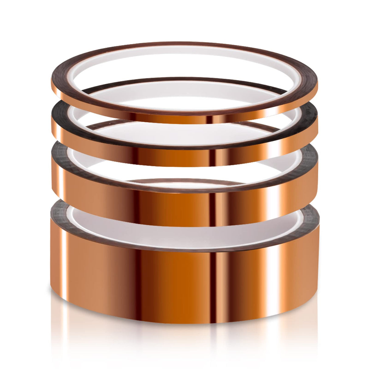 ELEGOO 4 Rolls 108FT High Temp Tape, 4 Pack Polyimide High Temperature Resistant Tape Multi-Sized Value Bundle 1/8’’, 1/4’’, 1/2’’, 1’’ with Silicone Adhesive for Masking, Soldering etc. ELEGOO