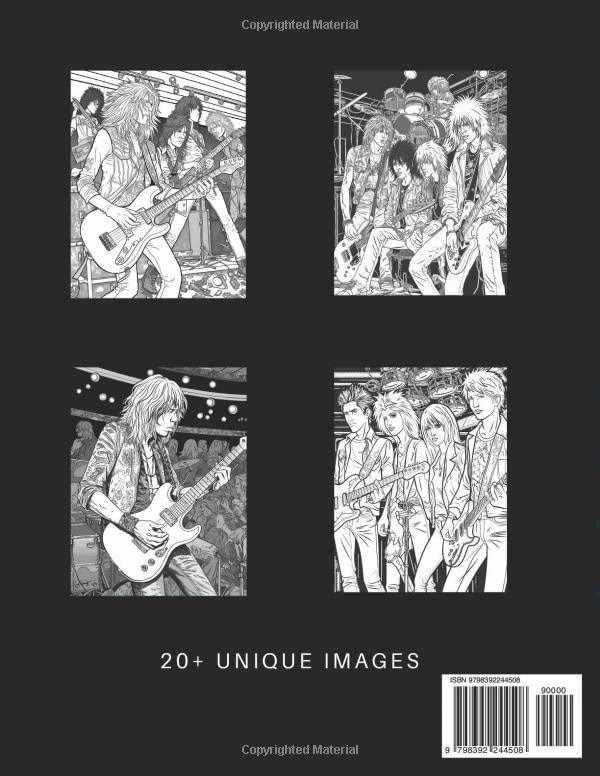 80s Rock Coloring Book: Coloring book for teens and adults with 80s rock imagery (Rock Through the Decades Coloring Books) WoodArtSupply