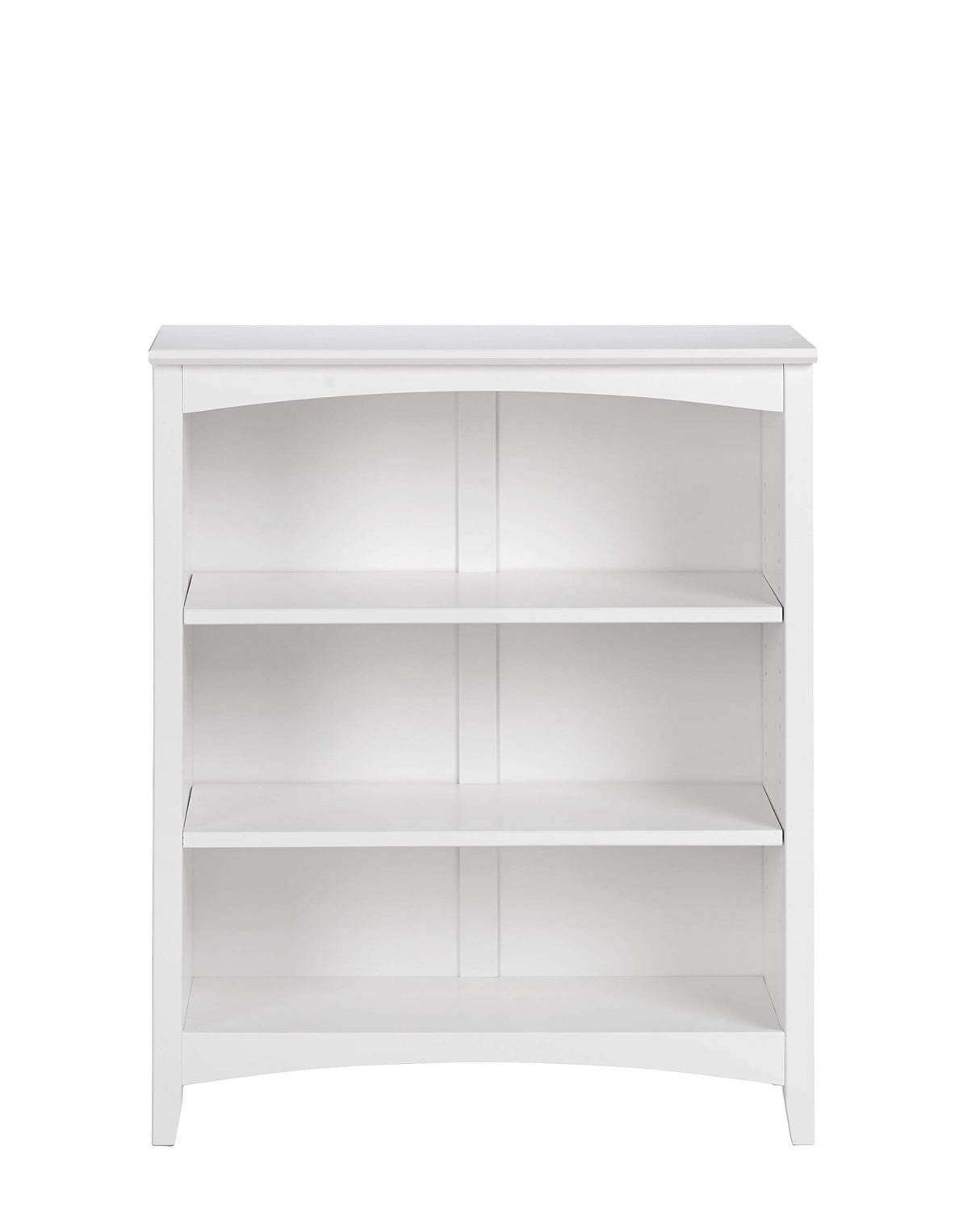 Shaker Style 3 Shelf Bookcase / Solid Wood / 36" High / Adjustable Shelving / Closed Back / Display Bookshelf for Living Room, Bedroom, Home and Office, White Camaflexi