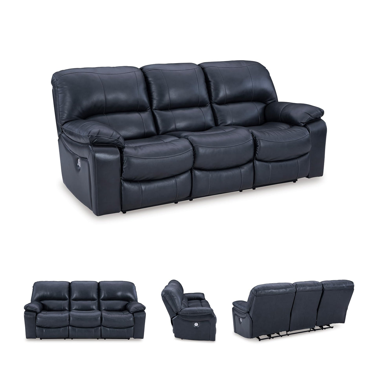 Signature Design by Ashley Leesworth Modern Power Reclining Sofa with USB Charging Ports, Blue Signature Design by Ashley