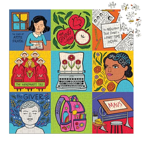 Mudpuppy I Read Banned Books – 500 Piece Family Puzzle with Colorful and Fun Illustrations of Infamously Banned Books for Children Ages 8 and Up Mudpuppy