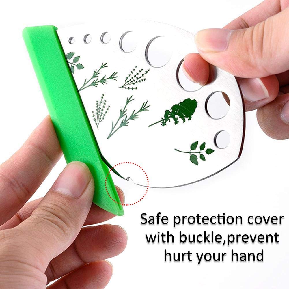Herb Stripper, Jiaedge Green 9 holes Stainless Steel Kitchen Herbs Leaf Stripping Tool, Metal Herb Peeler for Kale, Collard Greens, Thyme, Basil, Rosemary Stripper Jiaedge
