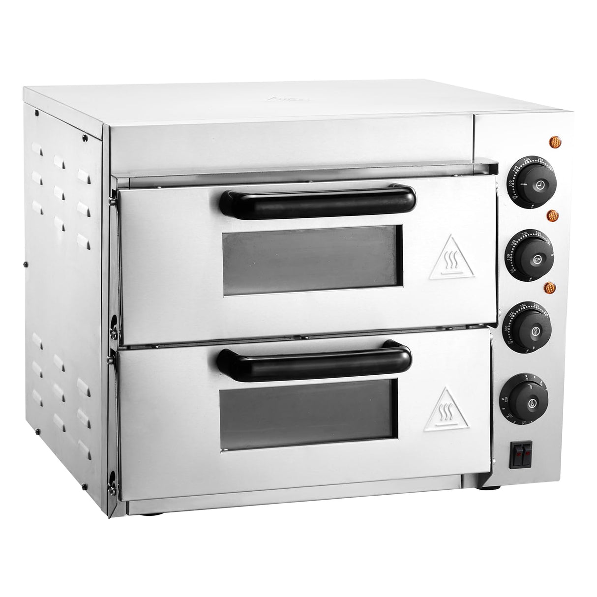 VEVOR Commercial Pizza Oven Countertop, 14" Double Deck Layer, Stainless Steel Electric Pizza Oven with Stone and Handle, Multipurpose Indoor Pizza Maker for Restaurant Home Pretzels Baked VEVOR