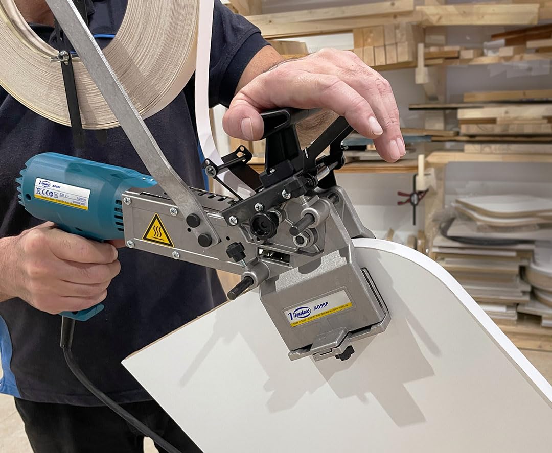 Hand-Held Hot Air Edgebander Set AG52F: AG98F + Double Edge Trimmer & Scraper AU93 + Manual End Trimmer RC21E Virutex