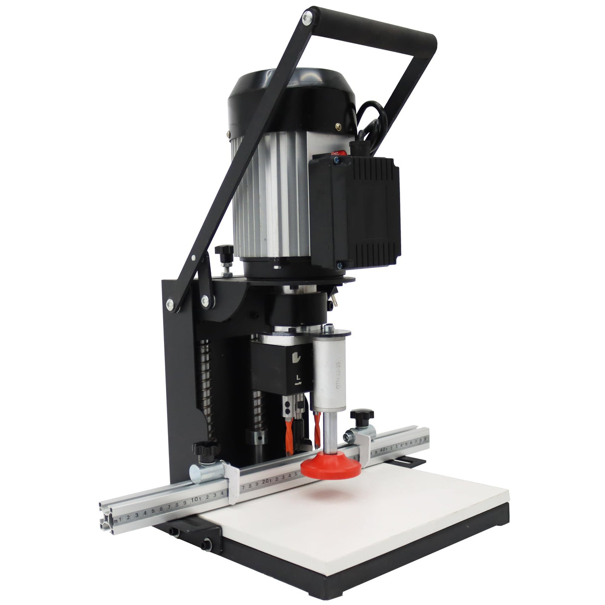 HQHAOTWU Portable Electric Hinge Boring Insertion Machine Adjustable Punching Depth Hinge Drill Press Machine Woodworking Hinge Boring Processing Machine 45-9.5 Combined Drill HQHAOTWU