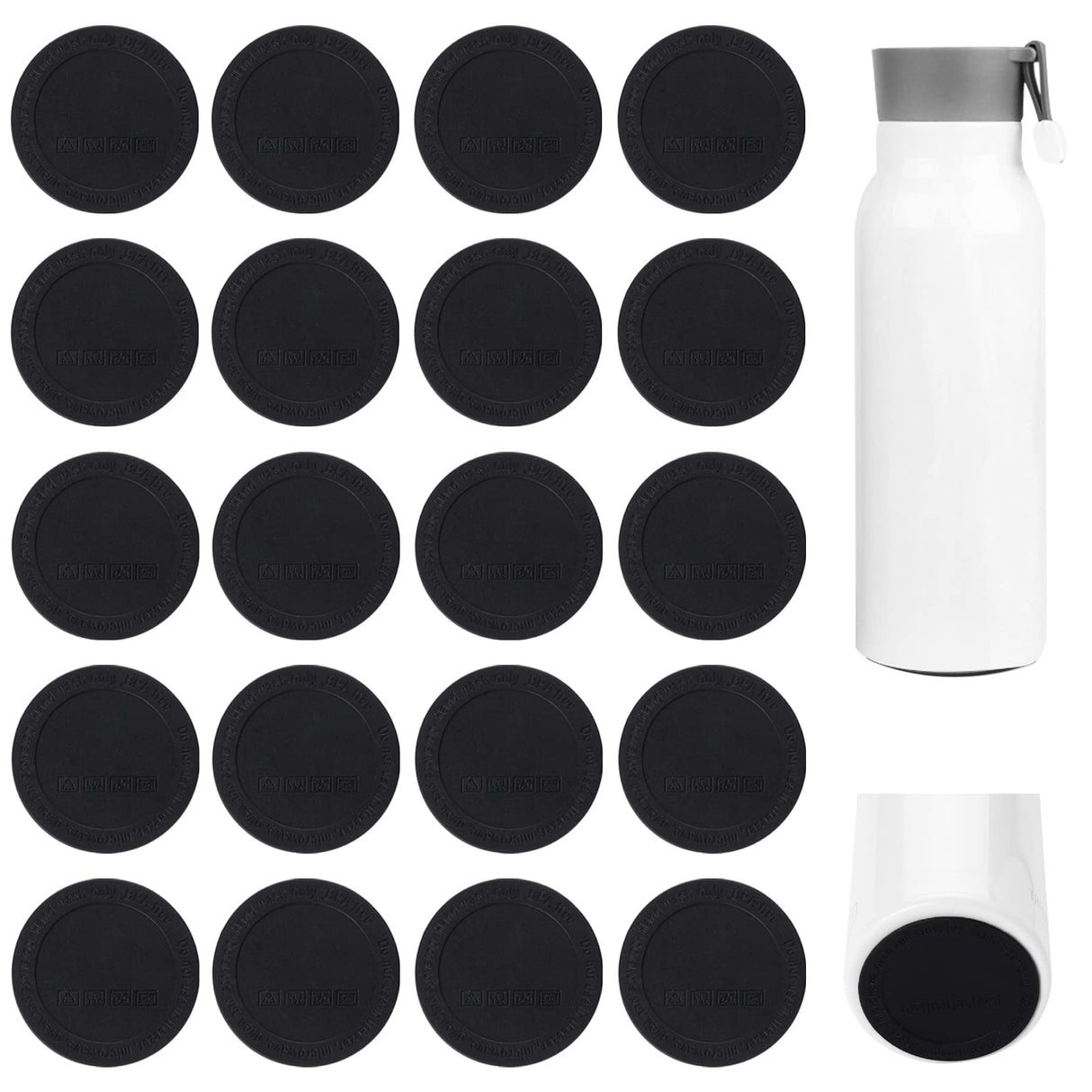 20 Pack Rubber Bottoms for Sublimation Tumblers, Protective Non Slip Silicone Bottoms Tumbler Bumpers, Silicone Coasters Tumbler Rubber Bottom for Skinny Tumblers Water Bottles 12oz/15oz/20oz/30oz Sliverdew